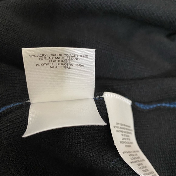 Anne Klein Double Knit Drape Front Cardigan in Blue/Black Size Large - Picture 7 of 7